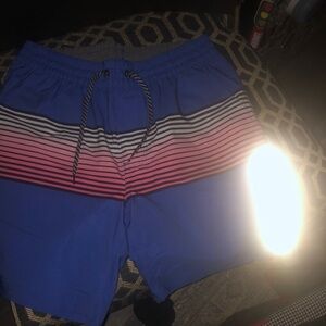 Men's Hurley Blue and Pink Swim Shorts